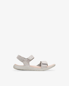 grey metallic sandals