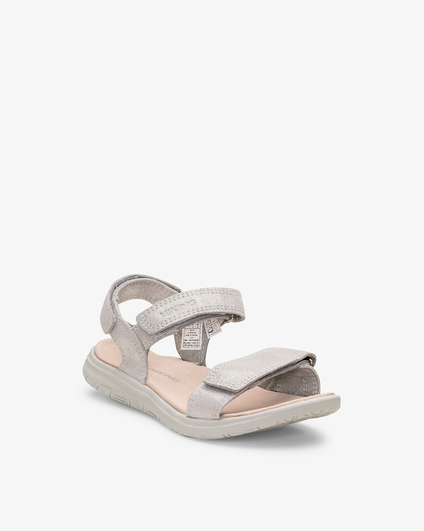 grey metallic sandals