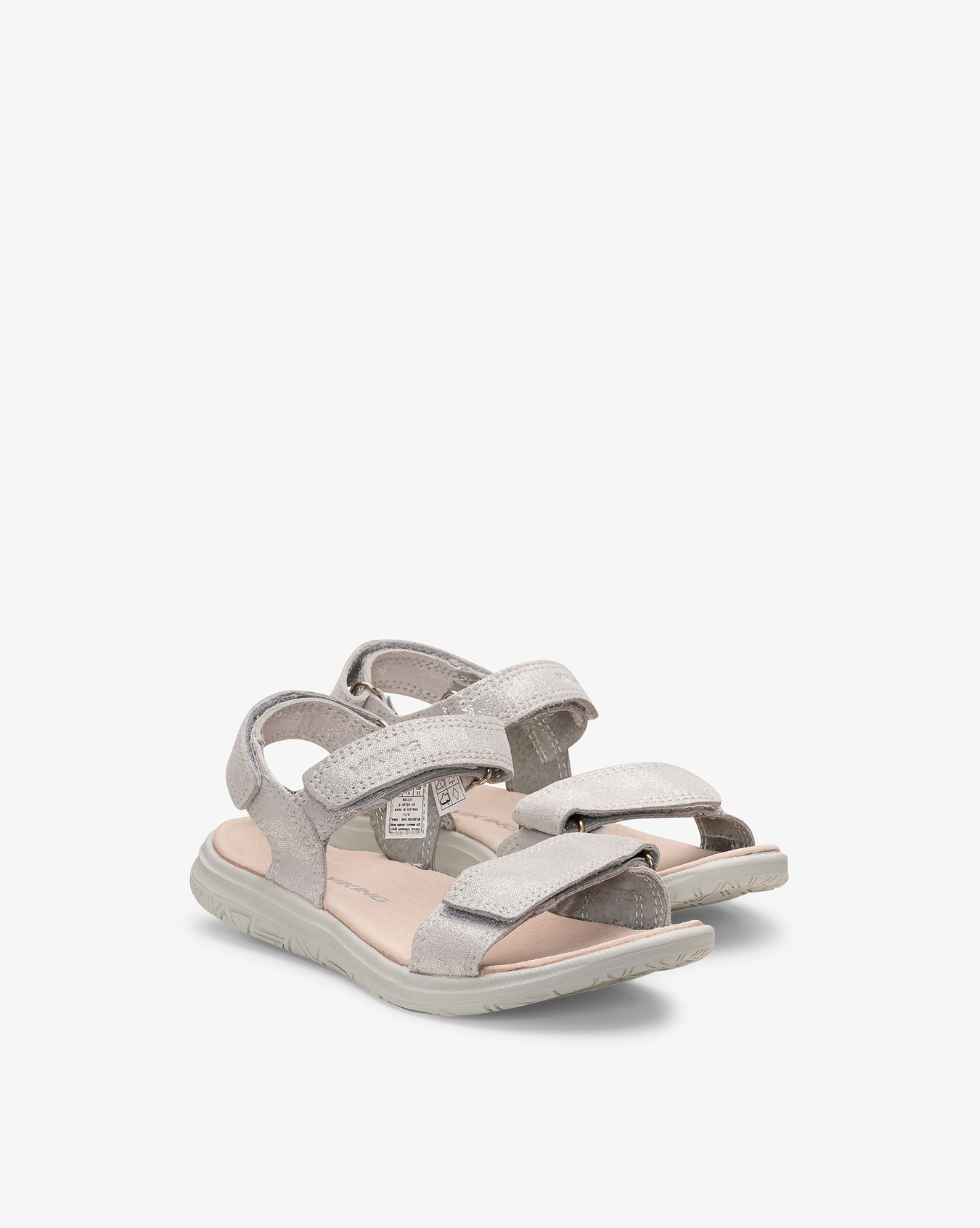 grey metallic sandals